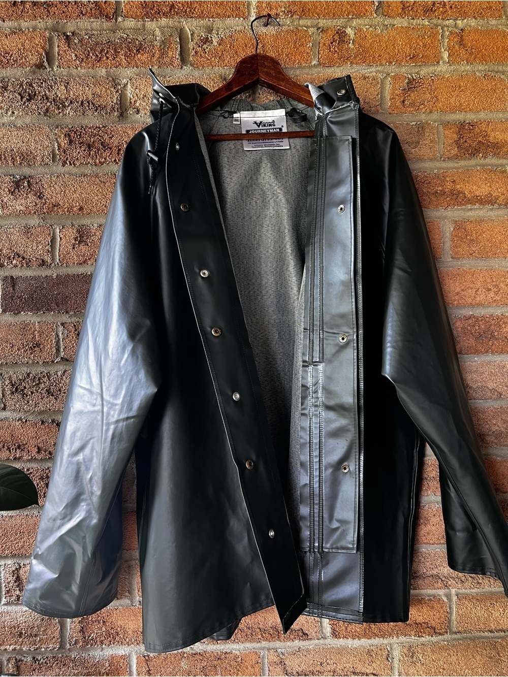 Viking Journeyman 2XL Black PVC Oil Resistant Hooded Rain Jacket Workwear - Picture 16 of 16